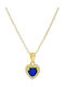 Ioannis Kosmima Necklace with design Heart from Gold Plated Silver with Zircon