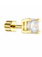 Kritsimis Glam Piercing Earring From Gold Plated Silver White