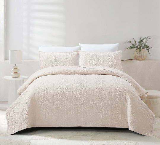 Liolios Home Set Coverlet King Size Beige 260x240cm 3pcs