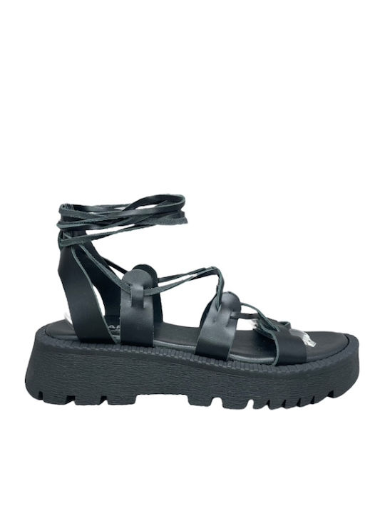 Sandale Casual Damă De Piele Negru