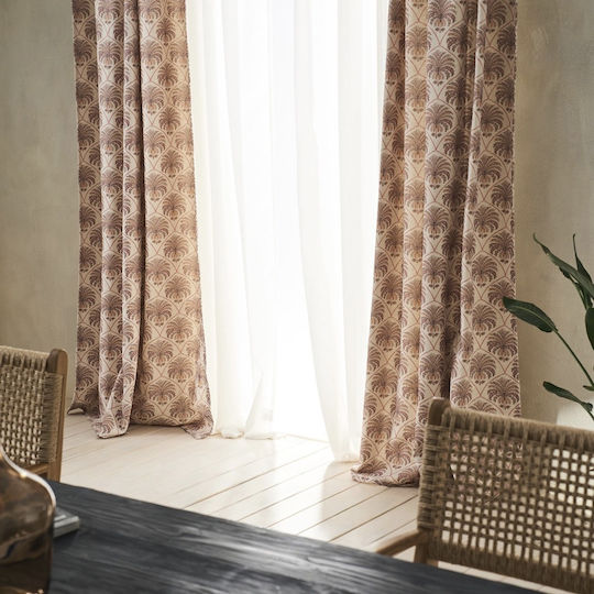 Gofis Home Curtain with Tunnel Beige 140x260cm