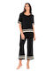 Women's Blouse Short Sleeve Black