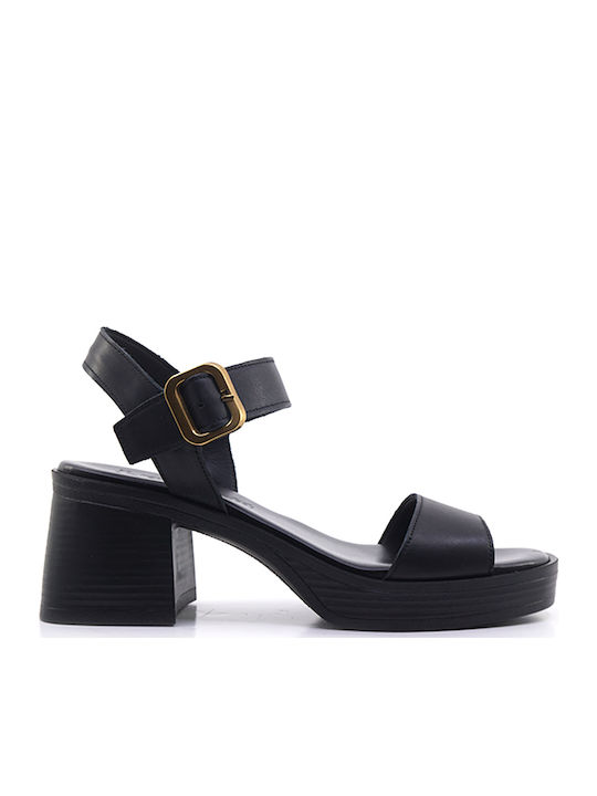 Ladyshoes Leather Sandals Black
