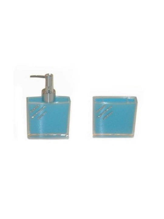 Eurocasa Eurocasa Glass Bathroom Accessory Set Light Blue