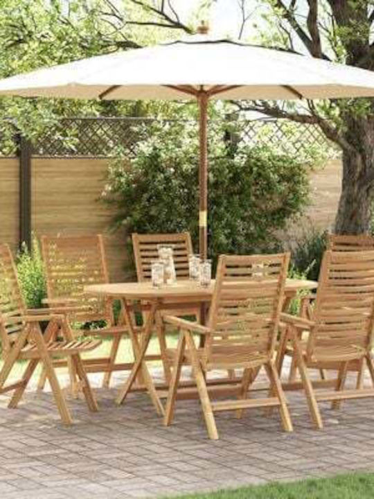 Outdoor Chair Wooden Teak 6pcs 52x60cm