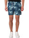 Men's Swimwear Shorts Navy Petrol Blue Floral