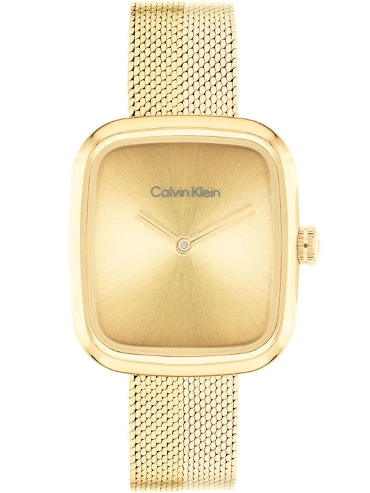 Calvin Klein Adore Γυναικείο Ρολόι 26.7mm Μπαταρίας με Χρυσό Μεταλλικό Μπρασελέ