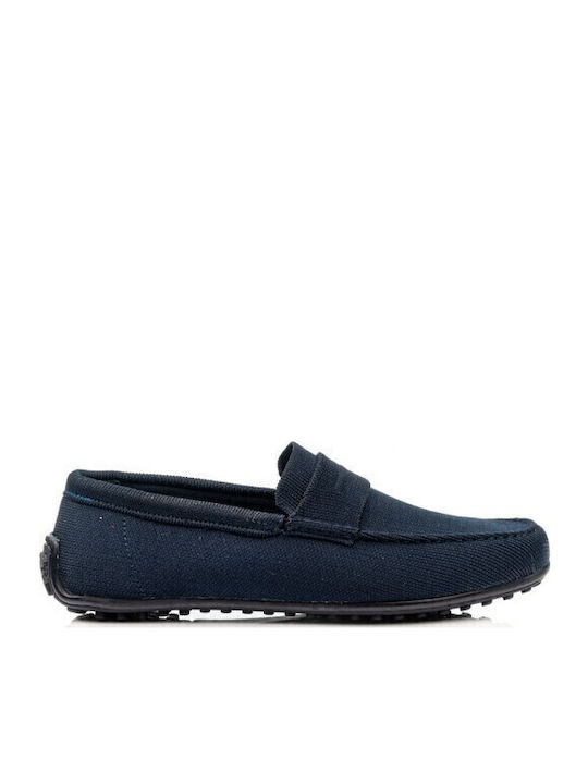 Boxer Men's Leather Moccasins Blue