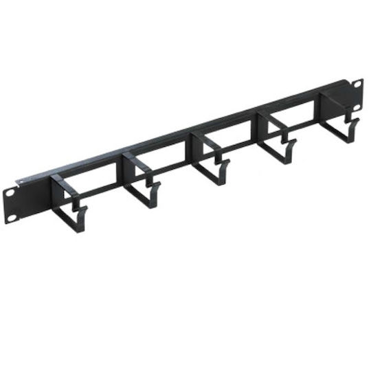Органайзер за кабели Mirsan Mr.okp2u19.01 2U 19" 5 щипки Soho шкафове черен