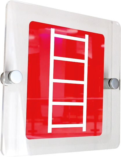 Sign 15x15cm ''Escape Ladder 2'' Red-White Thickness 5mm Acrylic Plexiglass 662555