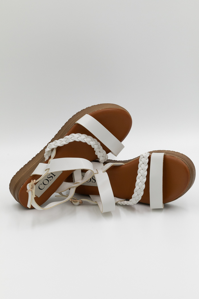 Cosi Shoes Women's Ankle Strap Platforms White GG577ΛΕΥΚΟ