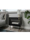 Wohnzimmer TV-Einheit Feletri 107 Black mit Vitrine L52xB39xH55cm
