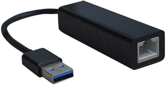 Roline S1430-10 Netzwerkadapter von USB A M zu RJ45 F Schwarz