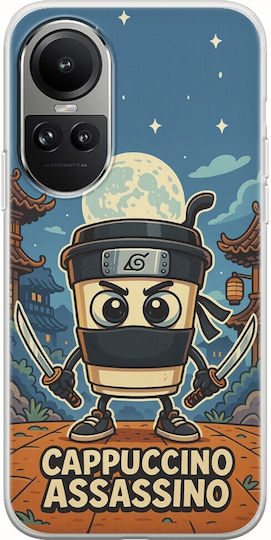 Brainrot Cappuccino Assasino Oppo Reno 10 Pro 5g Гъвкав TPU Прозрачен Силикон
