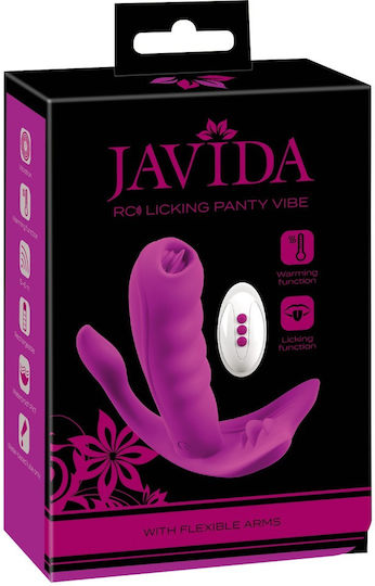 Javida Licking Panty Vibe Mini Δονητής για Ζευγάρια με Απομακρυσμένο Έλεγχο 10cm Ροζ