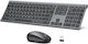 iClever IC-DK03 Kabellos Bluetooth Tastatur & Maus Set Englisch US Gray