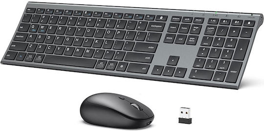iClever IC-DK03 Kabellos Bluetooth Tastatur & Maus Set Englisch US Gray