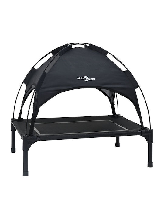 vidaXL Erhöht Hundebett Schwarz 71x71cm.