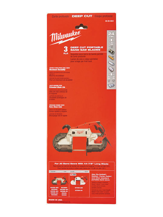 Milwaukee 48390531 Jigsaw Blade 4mm+ Set 3pcs Mw