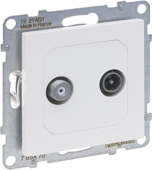 TV-SAT Socket Mechanism Asteras White Seano 765170 Legrand 765170