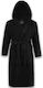Adult Unisex Black Hooded Cotton Bathrobe 420gsm Carnation