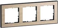 3-Gang Frame Natural Wood Seano 765293 Legrand ...