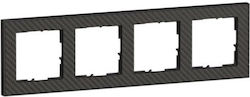 Frame 4-gang Carbon Seano 765194 Legrand 765194