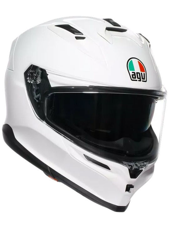 AGV K7 MPLK Mono White Motorcycle Helmet Full Face ECE 22.06 1450gr with Pinlock and Sunvisor