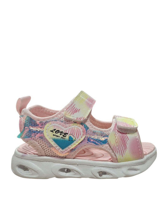 Kids' Sandals Anatomic with Velcro & Lights Pink