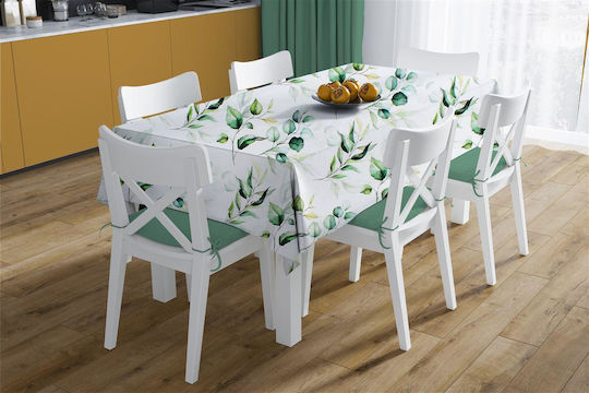 Leaves 462 Fleckabweisend Weiß-Grün 140x180cm