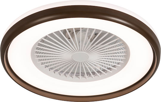Lineme Calmo Ceiling Fan with Light Fixture Brown