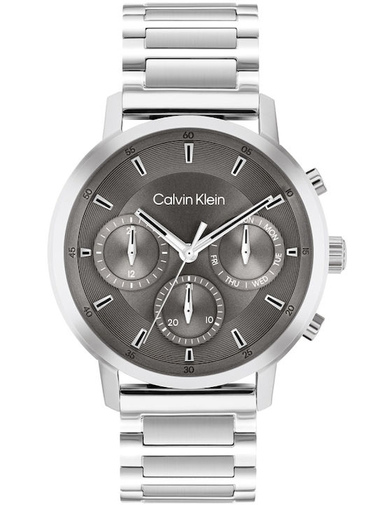 Calvin Klein Gauge Men's Watch 41mm Battery with Silver Metal Bracelet