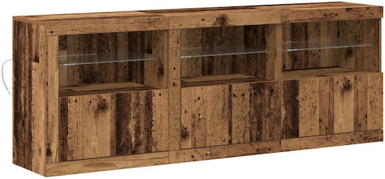 Bufet din Lemn Masiv cu Sertare Old Wood 181.5x37x67cm