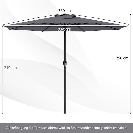 Umbrelă Rotundă Metalică Roz Φ3.6m