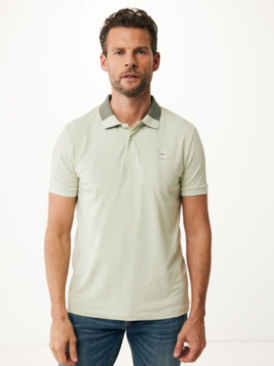 Mexx Polo Short Sleeve Blouse Light Green Melange