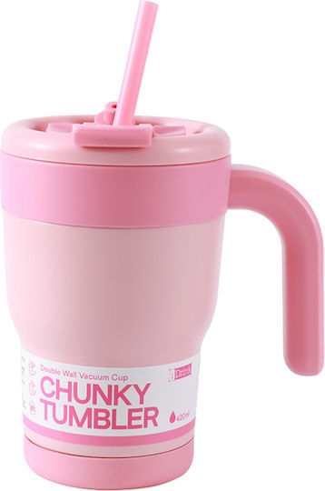I-Total Ποτήρι Θερμός Ανοξείδωτο 420ml Pastel Pink