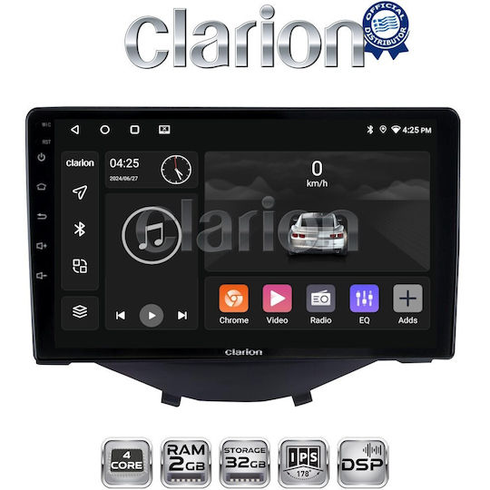 Clarion Ηχοσύστημα Αυτοκινήτου για Toyota Aygo Citroen C1 2014+ (Bluetooth/USB/WiFi/GPS/Apple-Carplay/Android-Auto)