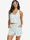 Go West Women's Blouse Cotton Sleeveless Powder Blue