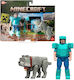 Action Figure Movie Steve & Wolf Set 2 Minecraft 10.2cm.