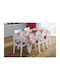 Tablecloth Stain Resistant Set 2pcs Roses 465 Grey-pink 140x220cm
