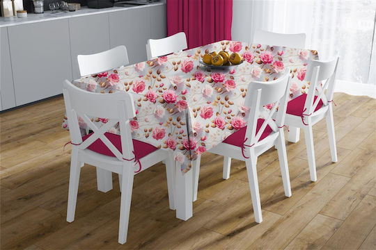 Dimcol Față de masă Rezistent la pete Set 2buc Roses 465 Grey-pink 140x220cm