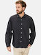 Long-sleeved Linen Shirt Dark Blue