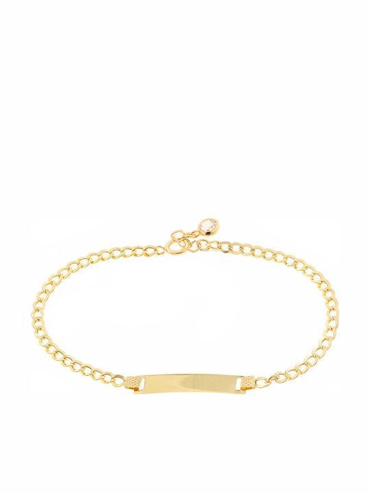 Senzio Belibasakis Kids Bracelet ID from Gold 14K with Stones