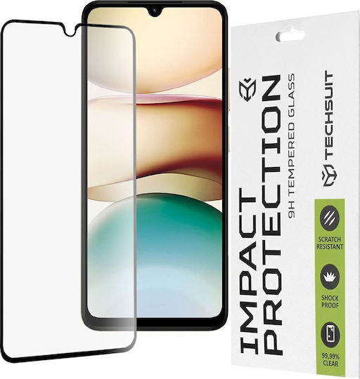 Techsuit 0.33mm Adeziv complet Full Face Tempered Glass Negru (Redmi A5)