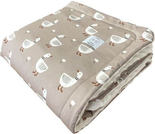 Tiny Toes Пухено одеяло За Количка Mini Двустранен Бял 75x100см