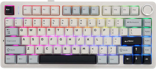 Aula F75 Wireless Gaming Keyboard 75% with LEOBOG Reaper switches and RGB lighting (English US) White