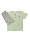 Mirano Homewear Sommer Damen Pyjama-Set Light Green