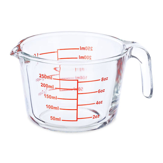 Relaxdays Glass Kitchen Measurer 250ml 1pcs