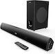 Teton Plus Soundbar 2.1 Bluetooth und HDMI 180W mit kabellosem Subwoofer und Fernbedienung Schwarz