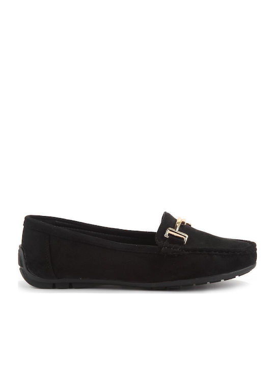 Fshoes Women's Moccasins in Black Color